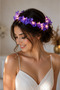 Purple Flowered 3 Function Lighted Crown Party Crown Birthday Daily Use