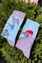 Unisex Left and Right Sealskin Patterned Blue Socks