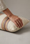 35X55 cm Ecru Bohemian Lace Striped Cotton Rectangular Decorative Throw Pillow Cover - 8