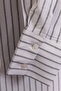 Women's Plus Size Gray White Striped Long Sleeve Buttoned Cotton Tunic Shirt - 6
