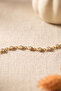 Row of Zircon Stones Heart Model Gold Color Anklet - 5