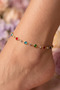 Colorful Zircon Stone Gold Color Anklet - 3