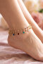 Colorful Zircon Stone Drop Model Dangle Anklet - 3