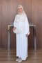 Women's Embroidered Linen Bat Sleeve Dress