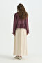 Bow-Tie Gathered Viscose Blouse - Plum - 4