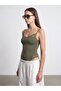 32730 Lace Detailed Strappy Bodysuit-Khaki