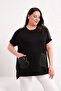 Women's Viscose Blouse with Leather Detail on Shoulders and Pockets