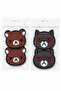 Teddy Bear and Gray Cat Coaster Set of 4 - Pvc Non-Slip Coasters (2 Teddy Bears + 2 Gray Cats) - 2