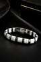 Silver Color Detailed Double Row White Ceramic Bracelet - 3