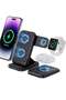 Folding 3-in-1 Wireless Charger,15W Fast Charging Station for Watch 7/6/5/4/3/2/1,for AirPods,for Phone14/13 Pro/Pro Max/12/11/,for Samsung Galaxy Phone Series (Samsung Watch not Supported) - 2