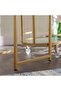 2-in-1 Nesting Bar Cart & Side Table, Rolling Serving Trolley with Tempered Glass Shelves, Mobile Drinks Cart with Lockable Wheels - 6