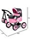 Trendy Doll Pramset in Pink with Black Hood and Pink Bow - 7