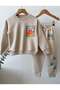 Boy's Dinosaur Printed 3 Thread Fabric Tracksuit Set - 2