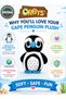 ORBYS Cape Penguin Plush Toy, Soft Black & White Stuffed Animal with Sparkly Blue Eyes, Beak and Feet, 16 x 11 x 9 cm, Suitable from 0+ Months - 4