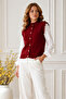 Buttoned Knitwear Vest R4485 Red