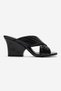 Lavean Black Knitted Cross-Strapped Women's Wedge Heeled Slippers - 4