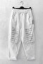Italian White Pocketed Sequined Elastic Waist Narrow Leg Casual Woven Trousers 95 65 - 2