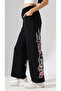 Black Night Blossom Embroidered Baggy Sweatpants - 7