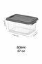 4-Piece Elora Storage Box - 800ml Locking Lid Storage Container Organizer Kitchen Organizer Gray - 5