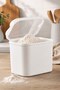 Masal Storage Container White 10 Liter Flour and Legume Storage Container with Lid Food Organizer Vp-037 - 3