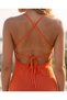 Women's Halter Neckline Drawstring Knitwear Dress with Back Detail, Beach Dress - 2