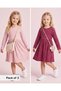 Girls Burgundy And Mauve Ribbed Dresses (Pack Of 2)