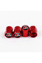 Audi S Logo Aluminum Coating 4 Pieces Valve Cover (Black-Red) - 3