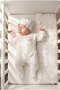Lace Covered Embossed Floral Detailed 3-Piece Organic Hospital Discharge Set 100% Cotton Newborn Baby Girl