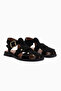 Elvin Black Suede Blunt Toe Women's Sandals - 4
