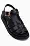 Avery Genuine Leather Black Women's Sandals