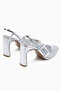 Doa Silver Mesh Detailed Women's Heeled Shoes - 5