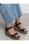 Women's woven wedge heel ankle-tie lightweight sole heeled shoes - 3