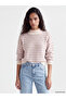 Xside Pink Half Turtleneck Patterned Women's Knitwear Sweater