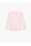 Floral Embroidered Long Sleeve Crew Neck Cotton T-Shirt - 6