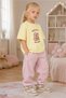 Girl's Oversize T-Shirt Cozy Mood Printed Yellow – Crew Neck, Comfortable Fit, 100% Cotton - 2
