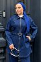 Vera Zippered Denim Suit Dark Blue 19298 - 2