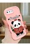 iPhone 7 Plus Compatible Case Camera Protector Pink Silicone Couple Phone Case Panda Pattern