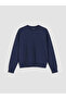 Peak New Season Navy Blue Soft Touch Oversize Women's Sweatshirt - 6
