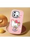 Poco C55 Compatible Case Camera Protector Pink Silicone Couple Phone Case with Kitty Pattern - 2