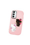 Samsung Galaxy A05S Compatible Case with Camera Protection Pink Silicone Couple Phone Case with Kitty Pattern - 3