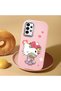Samsung Galaxy A13 Compatible Case Camera Protector Pink Silicone Couple Phone Case with Kitty Pattern - 2