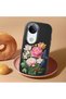 Vivo V50 Compatible Case Camera Protector Black Silicone Couple Phone Case with Floral Pattern - 2