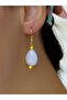 Natural Stone Pink Quartz Natural Stone Women's Dangle Earrings Euku2Pk2 - 3