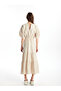 Original V-Neck Plain Short Sleeve A-Line Dress - 4