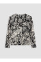 Original V-Neck Patterned Blouse - 7