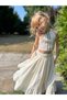 Crochet Blouse and Linen Skirt Girls' Set - 3