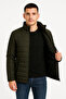 Men's Bomber Jacket – Water Repellent Fabric, Quilted Lining, Zipper Closure, Winter – Khaki - 2