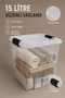 15Lt Deep Elora Storage Box - Lockable Lid Multi-Purpose Organizer Organizer Box Transparent - 3