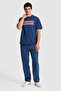 Men's Light Navy Blue Comfort Fit Crew Neck T-Shirt 50327191-Vr059 - 4