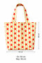 Starfish Patterned Lined Beach Bag with Zippered Inner Pocket, Foldable, Large Size 50X40 cm - 4